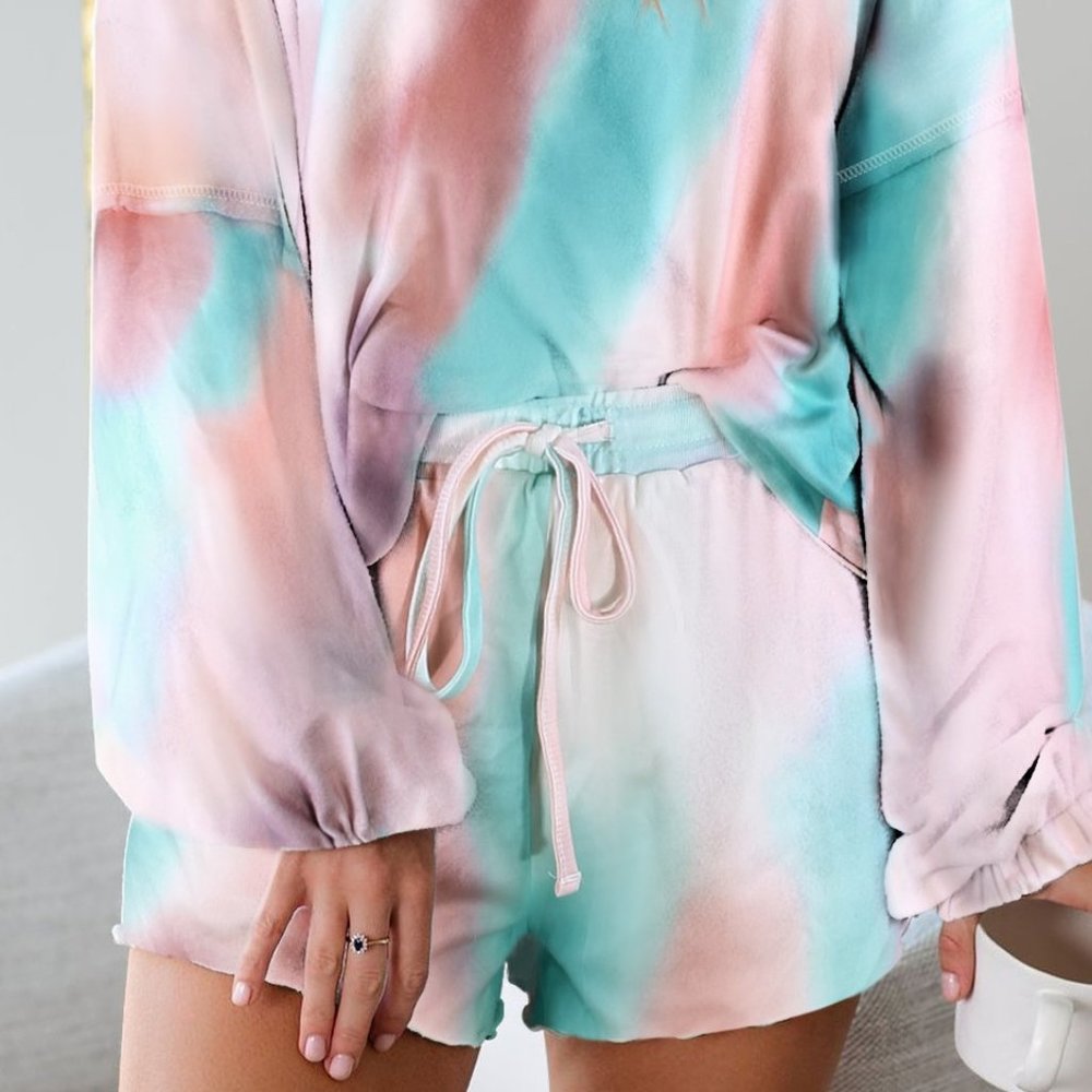 LAST ONE Multicolor Tie-dye Loungewear Set - Picture 2 of 4